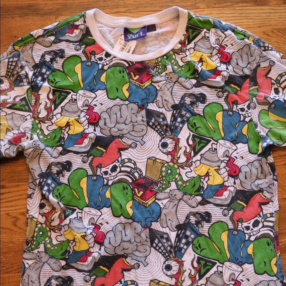 Insane All-Over Graphic Print T-Shirt L 🔥